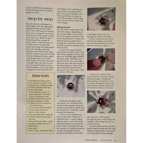 Bead & Button Magazine December 1997 String An Elegant Lariat - Picture 8 of 15